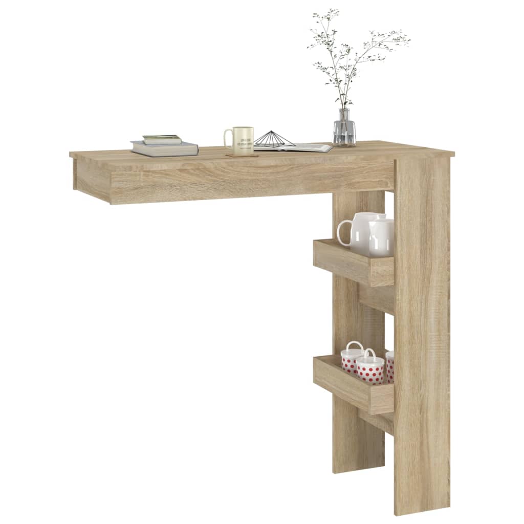 vidaXL Wall Bar Table Sonoma Oak 102x45x103.5 cm Engineered Wood