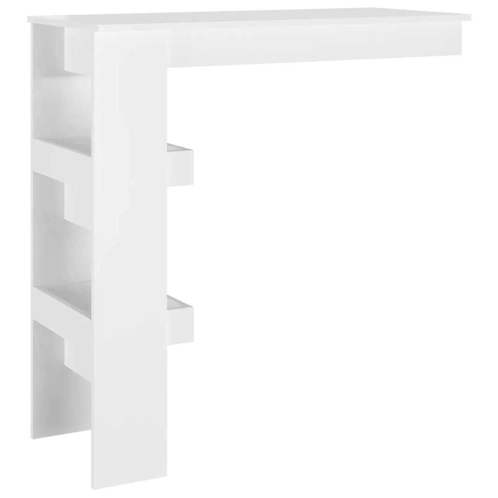 Table de Bar Murale Blanc Brillant 102x45x103,5 cm Bois d'ingénierie