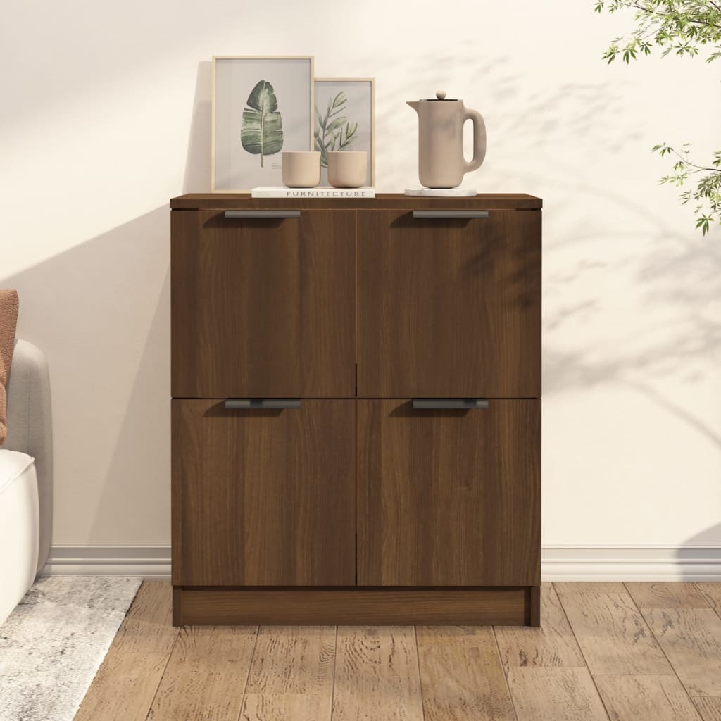 Buffet chêne brun 60x30x70 cm bois d'ingénierie