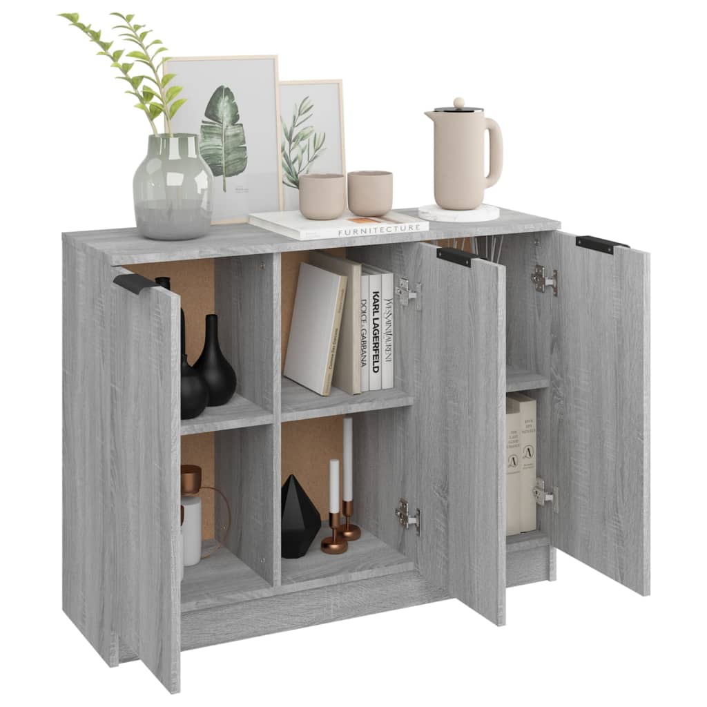 vidaXL Sideboard Grey Sonoma 90.5x30x70 cm Engineered Wood