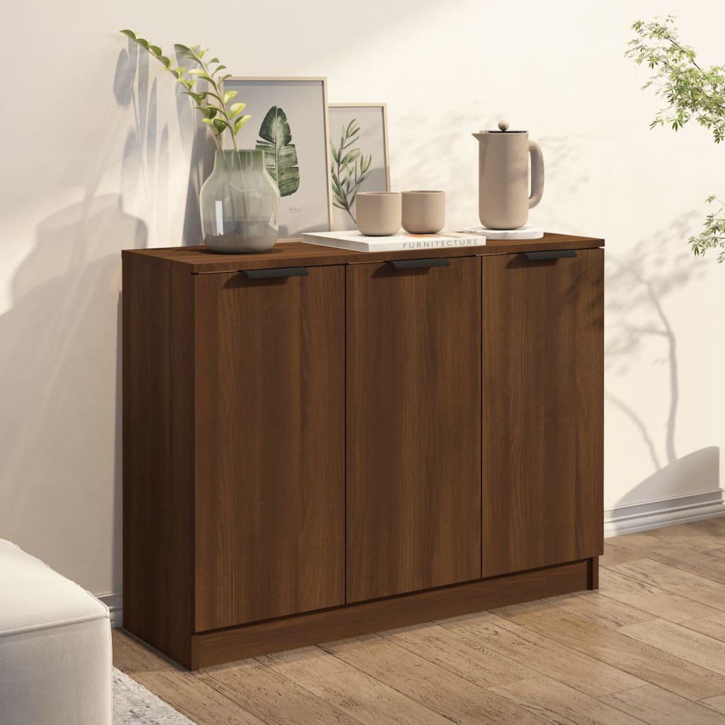 Buffet chêne brun 90,5x30x70 cm bois d'ingénierie