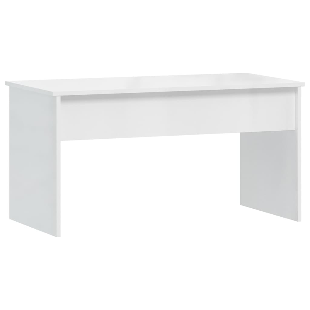 Table Basse Haute Brillance Blanc 102x50,5x52,5 cm Bois d'ingénierie