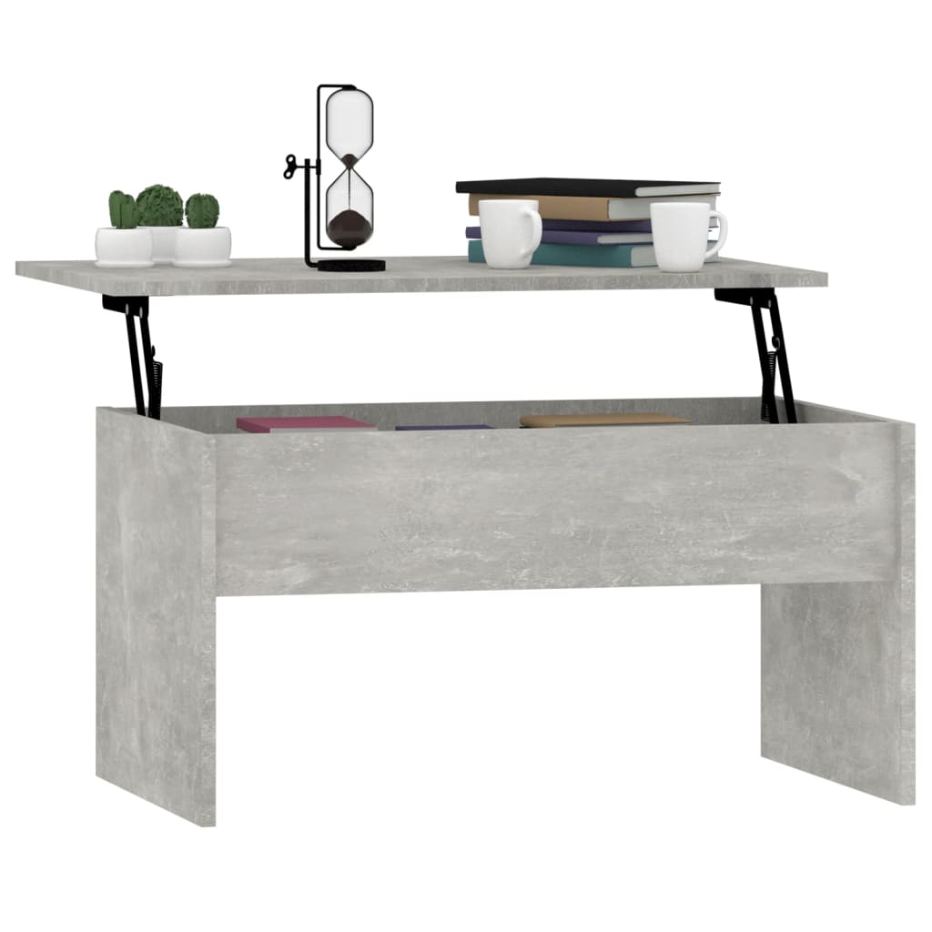 Table Basse Béton Gris 80x50,5x41,5 cm Bois D'ingénierie