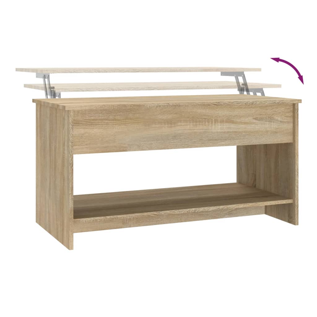 809650 vidaXL Table basse Chêne Sonoma 102 x 50 x 52,5 cm Bois d'ingénierie