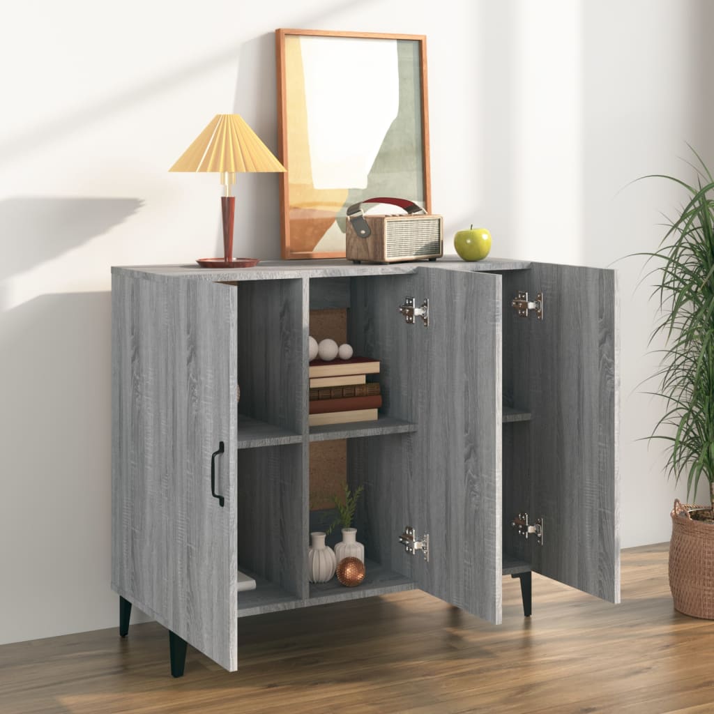 Buffet Gris Sonoma 90x34x80 cm Bois d'ingénierie