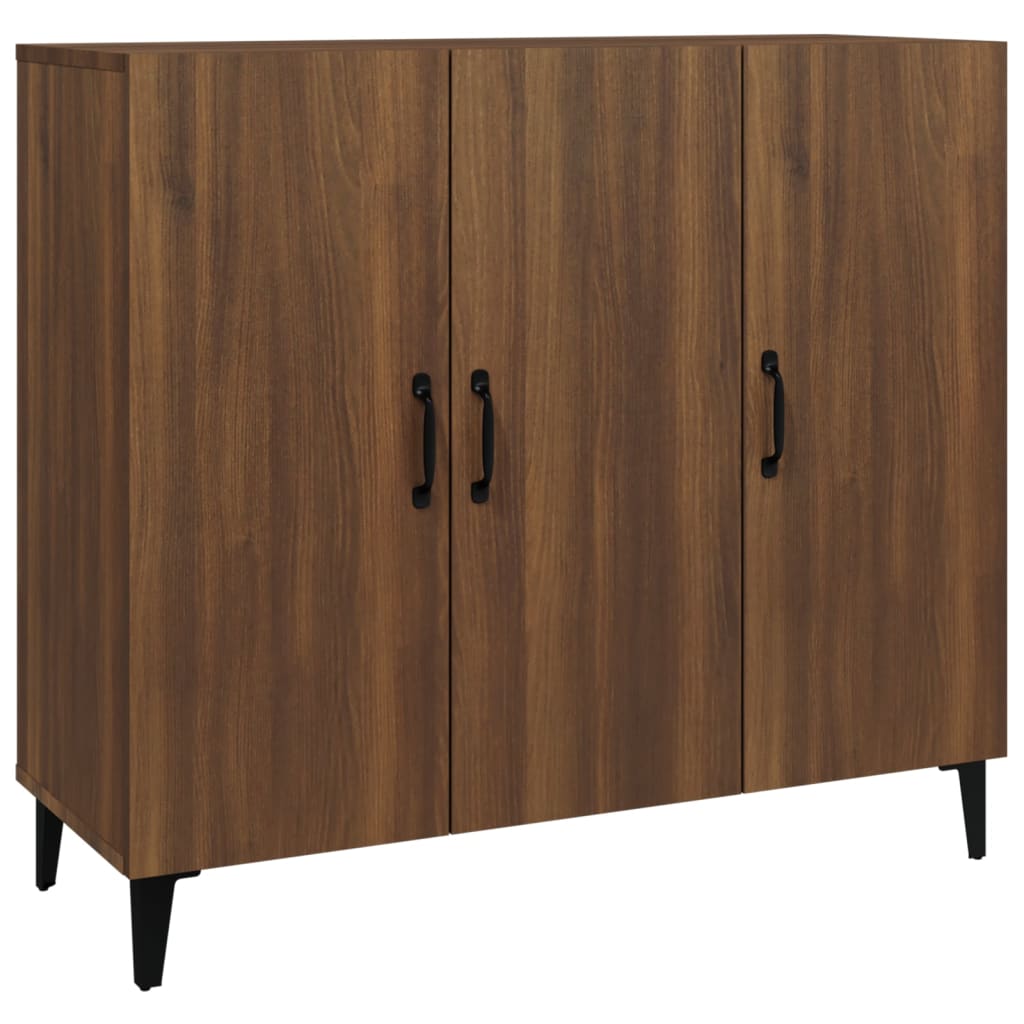 Buffet chêne brun 90x34x80 cm bois d'ingénierie