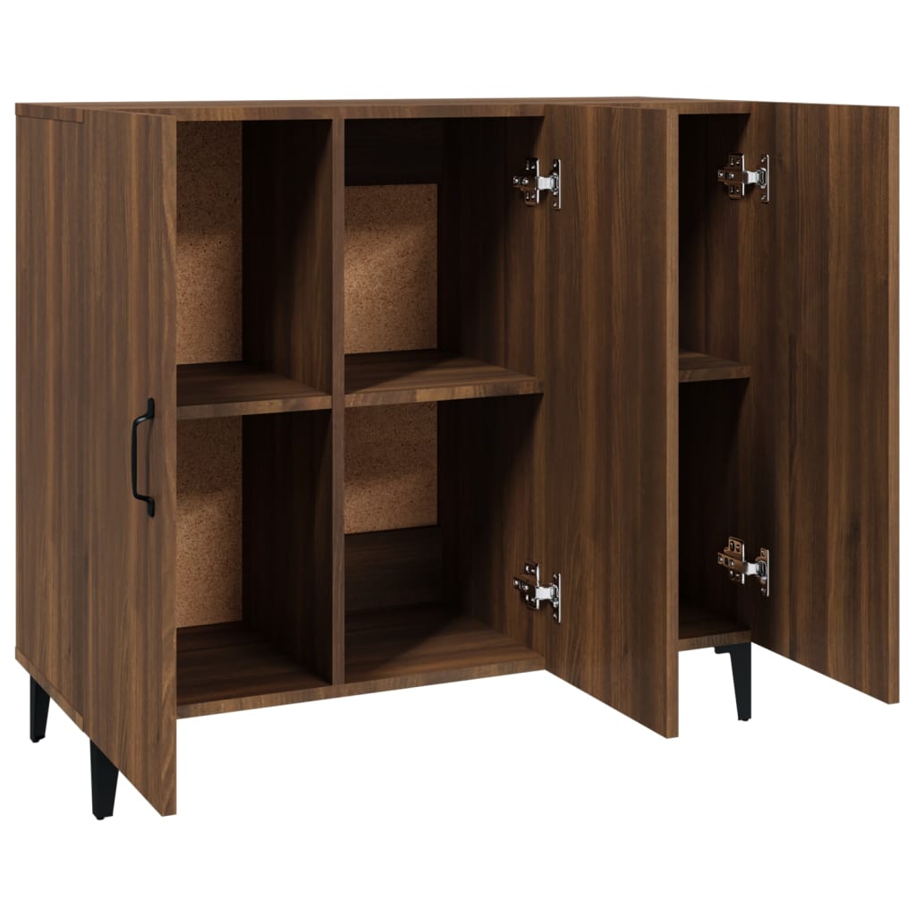 Buffet chêne brun 90x34x80 cm bois d'ingénierie