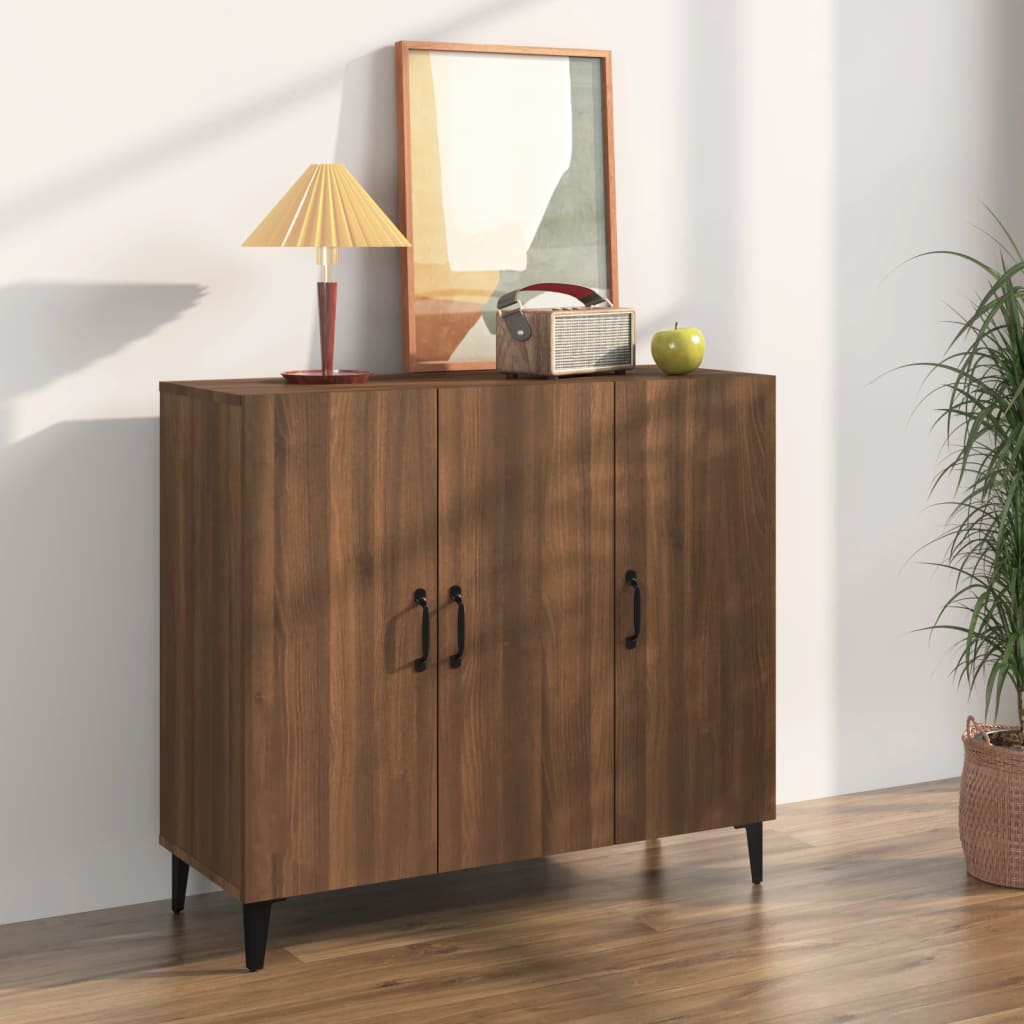 Buffet chêne brun 90x34x80 cm bois d'ingénierie