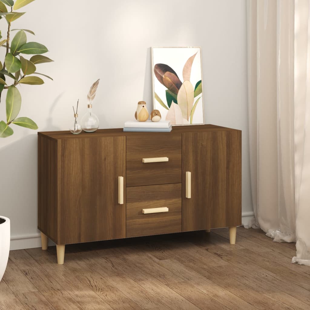 Buffet chêne brun 100x36x60 cm bois d'ingénierie