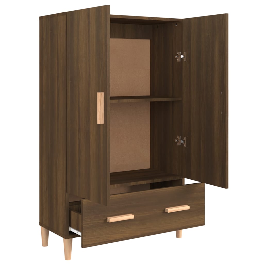 Buffet haut Chêne brun 70x31x115 cm Bois d'ingénierie