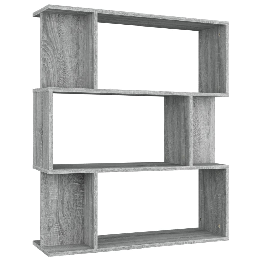 Boekenkast/Room Divider grijs Sonoma 80x24x96cm Engineered Wood