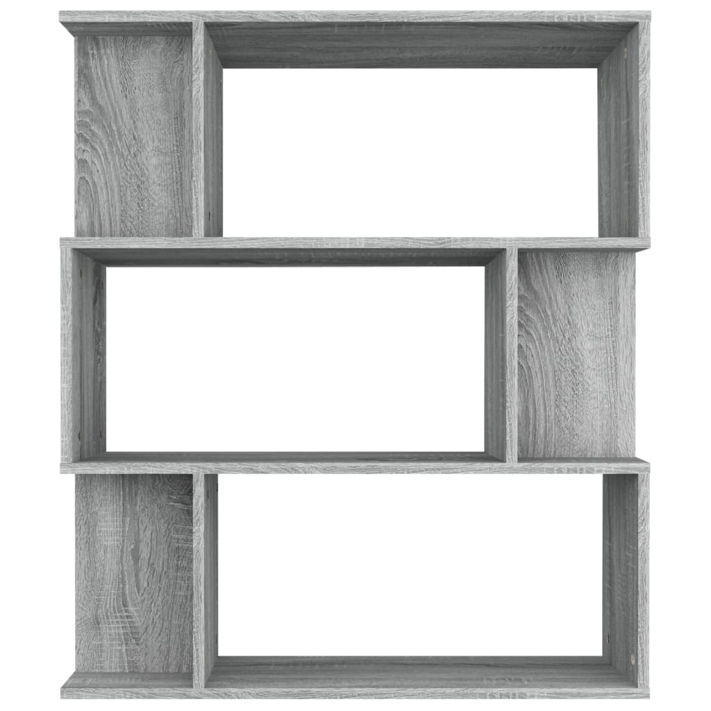 Armoire à livres/séparateur de pièce Gris Sonoma 80x24x96cm Bois d'ingénierie