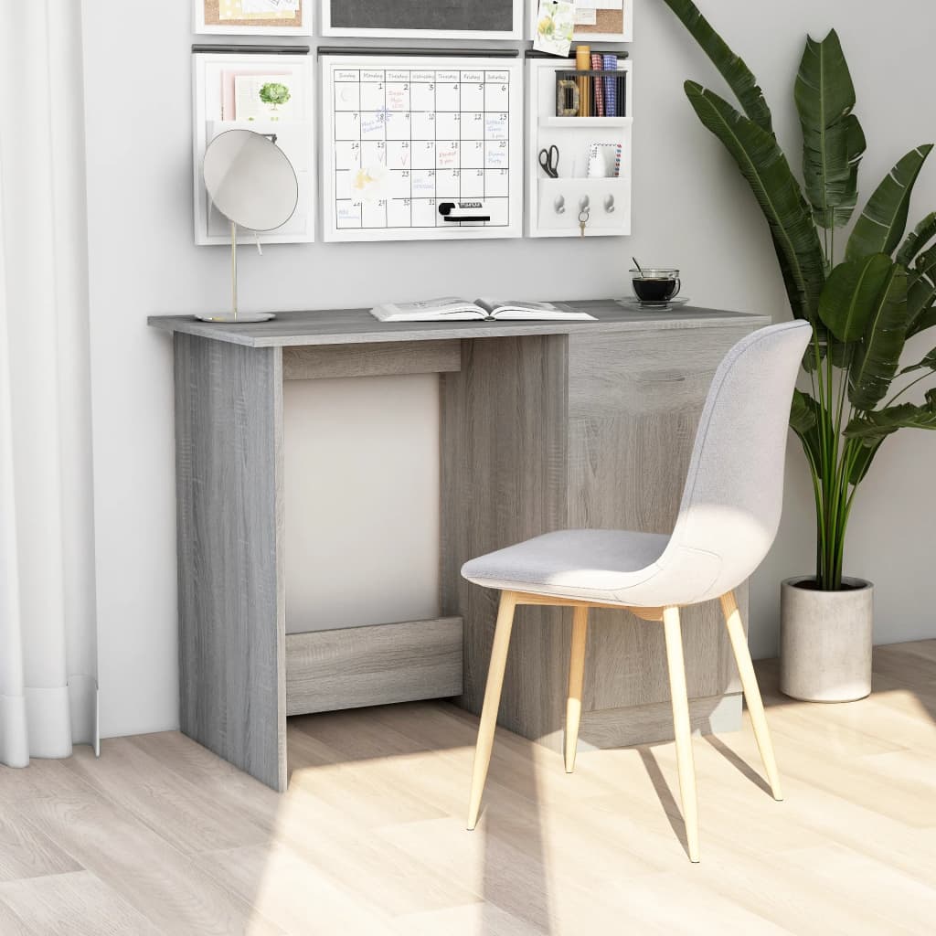 vidaXL Desk Grey Sonoma 100x50x76 cm Engineered Wood