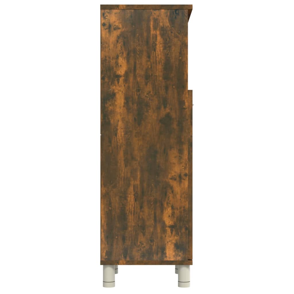 Meuble de salle de bain Chêne fumé 30x30x95 cm Bois d'ingénierie