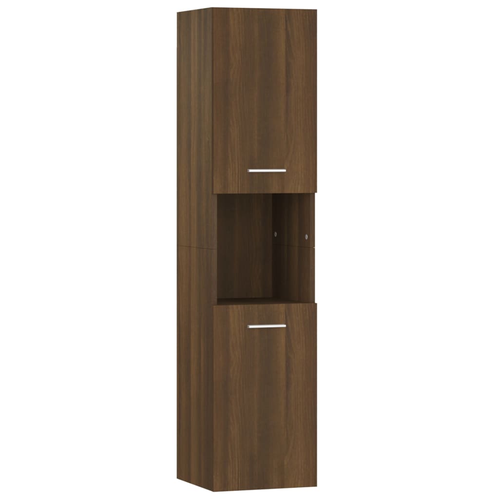 Meuble de Salle de Bain Chêne Marron 30x30x130 cm Bois D'ingénierie