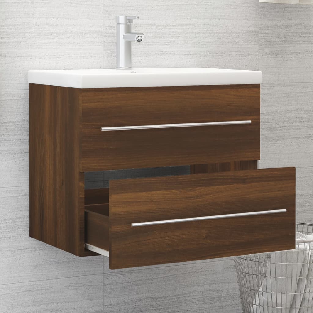 Meuble Lavabo Chêne Brun 60x38,5x48 cm Bois D'ingénierie