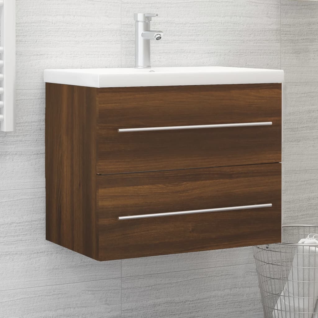 Meuble Lavabo Chêne Brun 60x38,5x48 cm Bois D'ingénierie