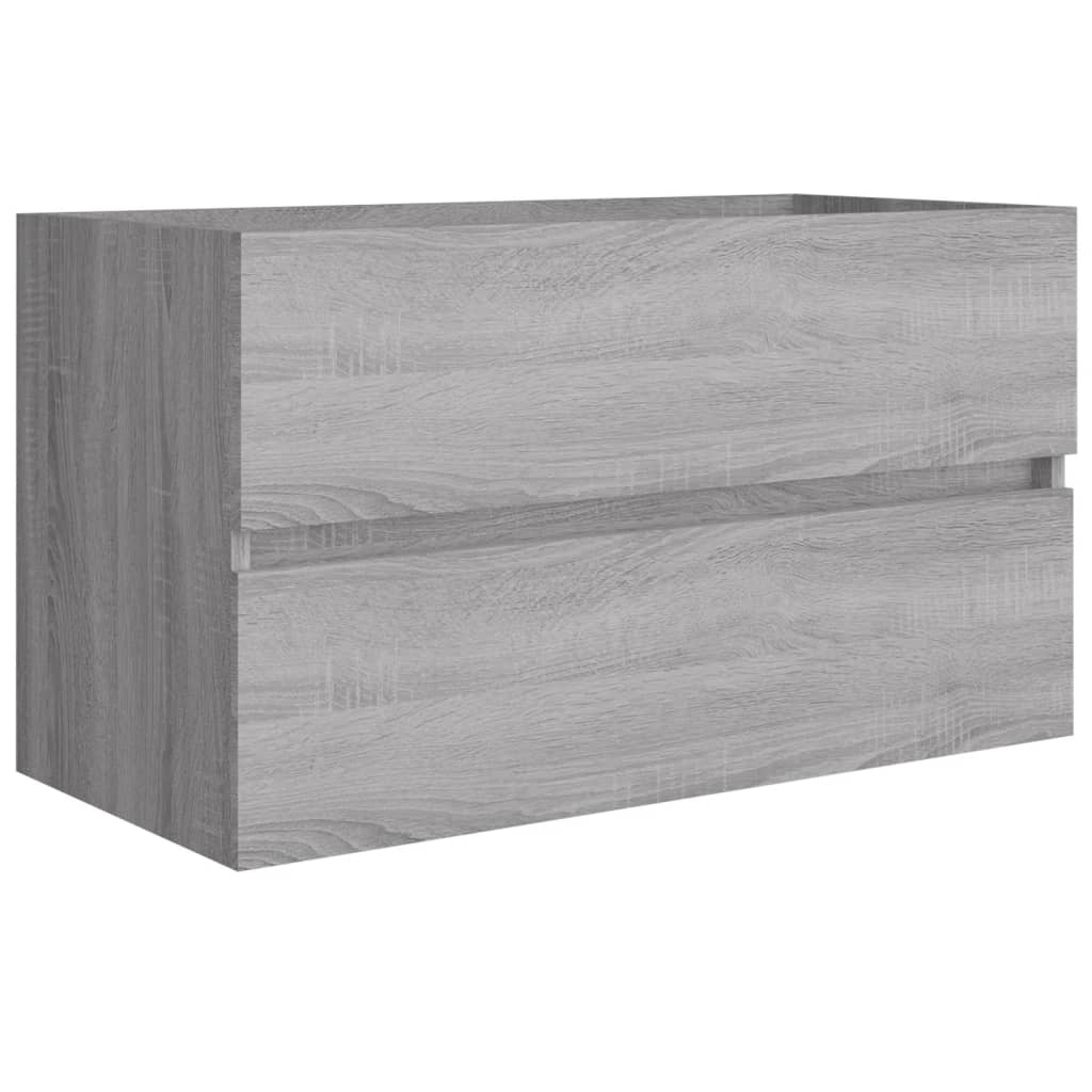 Ensemble de meubles de salle de bain 2 pièces en bois d'ingénierie Sonoma gris