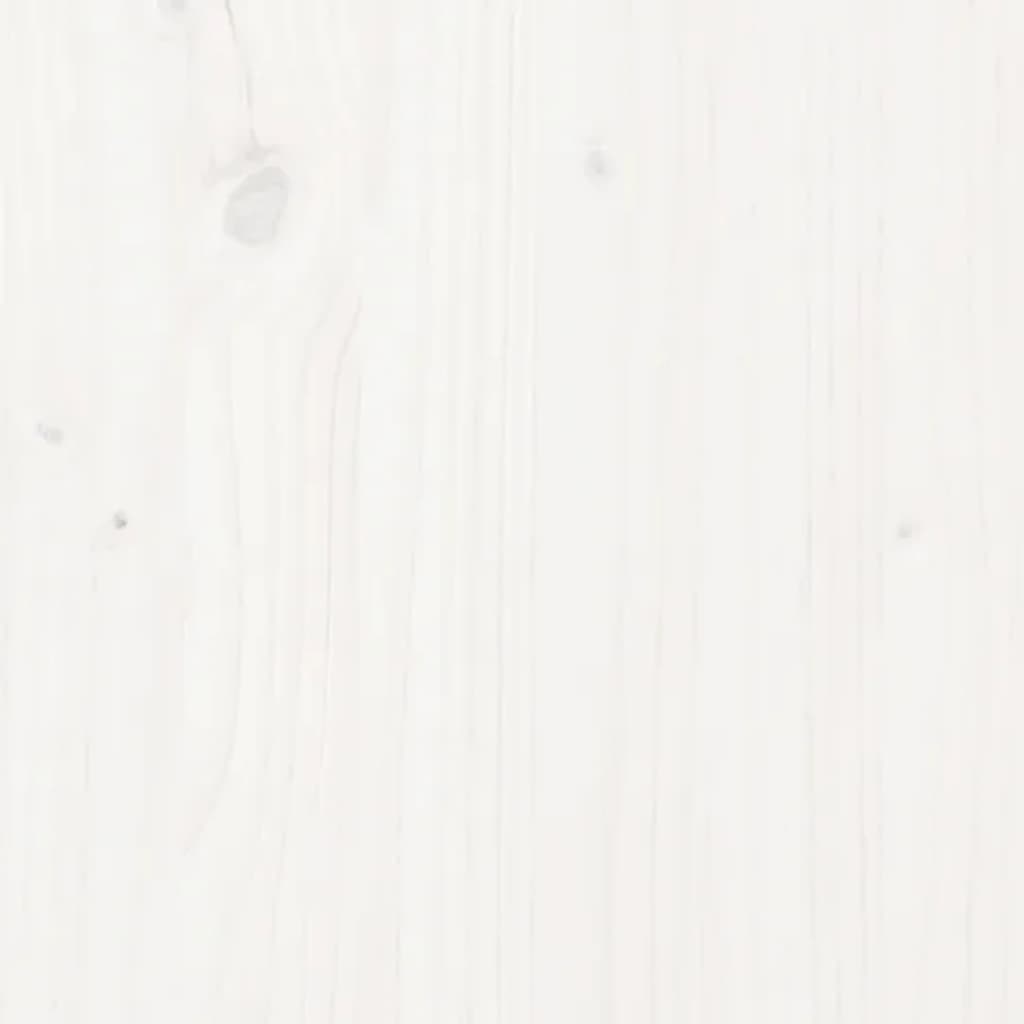Bedhoofdbord wit 125,5x4x100 cm massief grenenhout