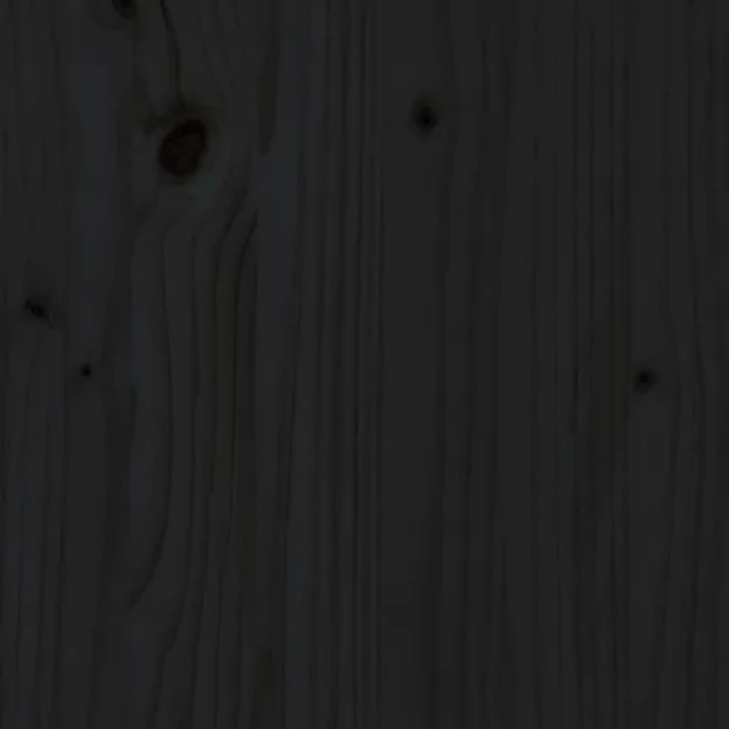 Tête de Lit Noir 125,5x4x100 cm Bois Massif Pin