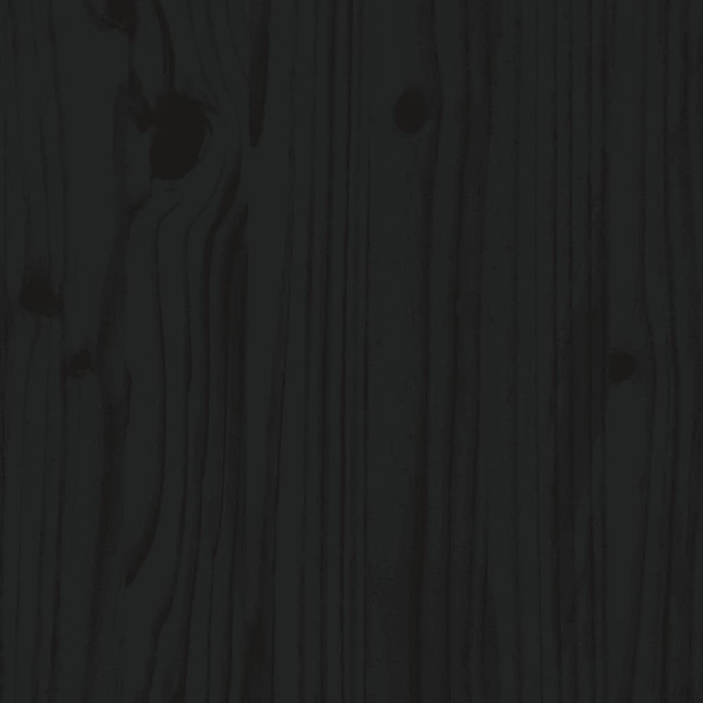 Bedhoofdeinde zwart 185,5x4x100 cm massief grenenhout
