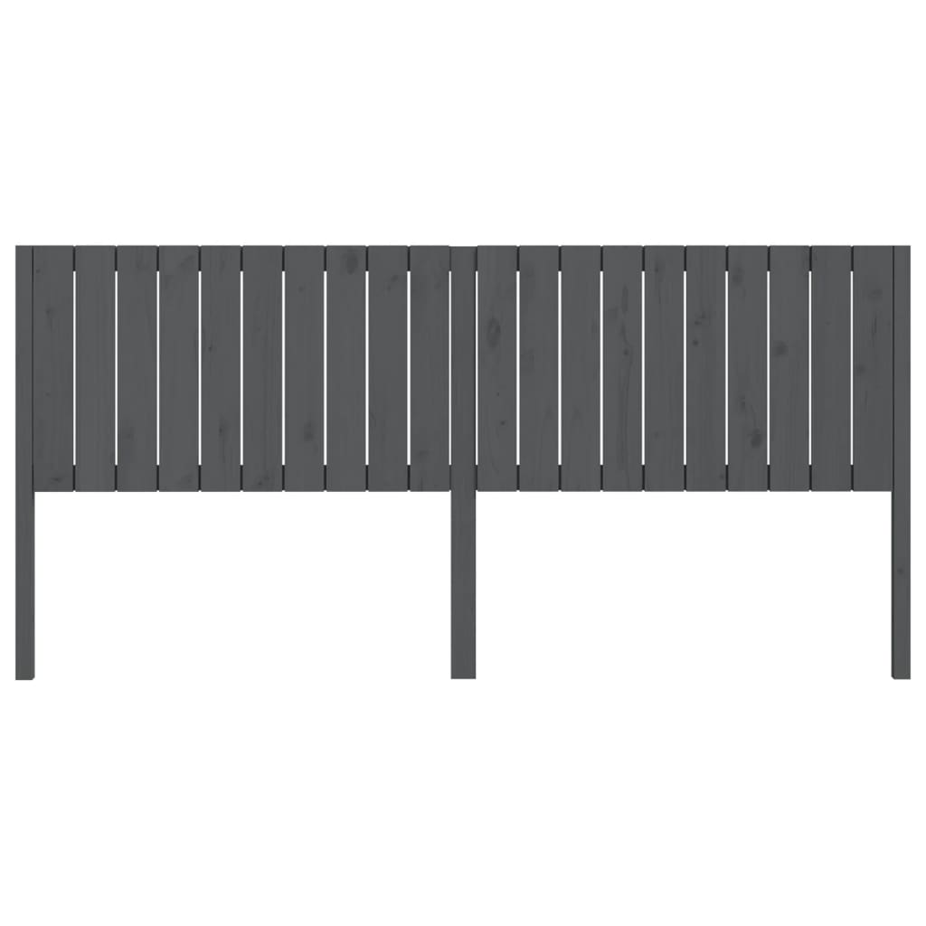 vidaXL Bed Headboard Grey 205.5x4x100 cm Solid Wood Pine