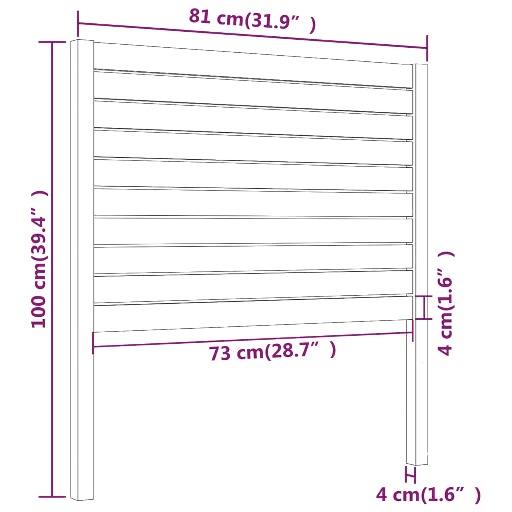 Tête de Lit Marron Miel 81x4x100 cm Bois Massif Pin