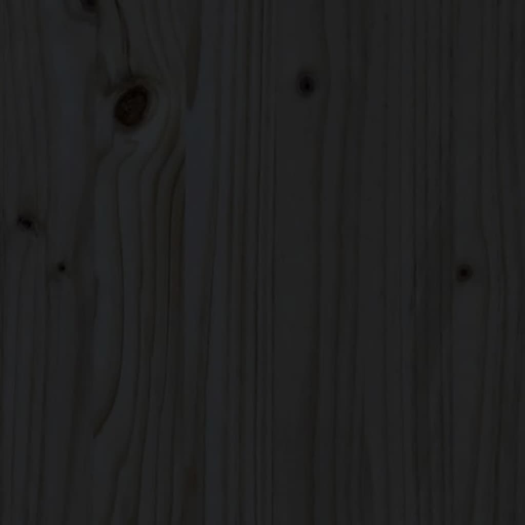 Bedhoofdeinde zwart 124x3x81 cm massief grenenhout