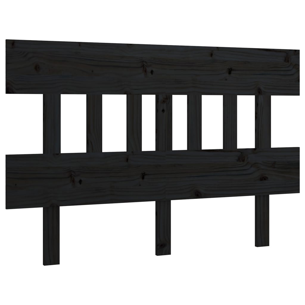 vidaXL Bed Headboard Black 143.5x3x81 cm Solid Wood Pine