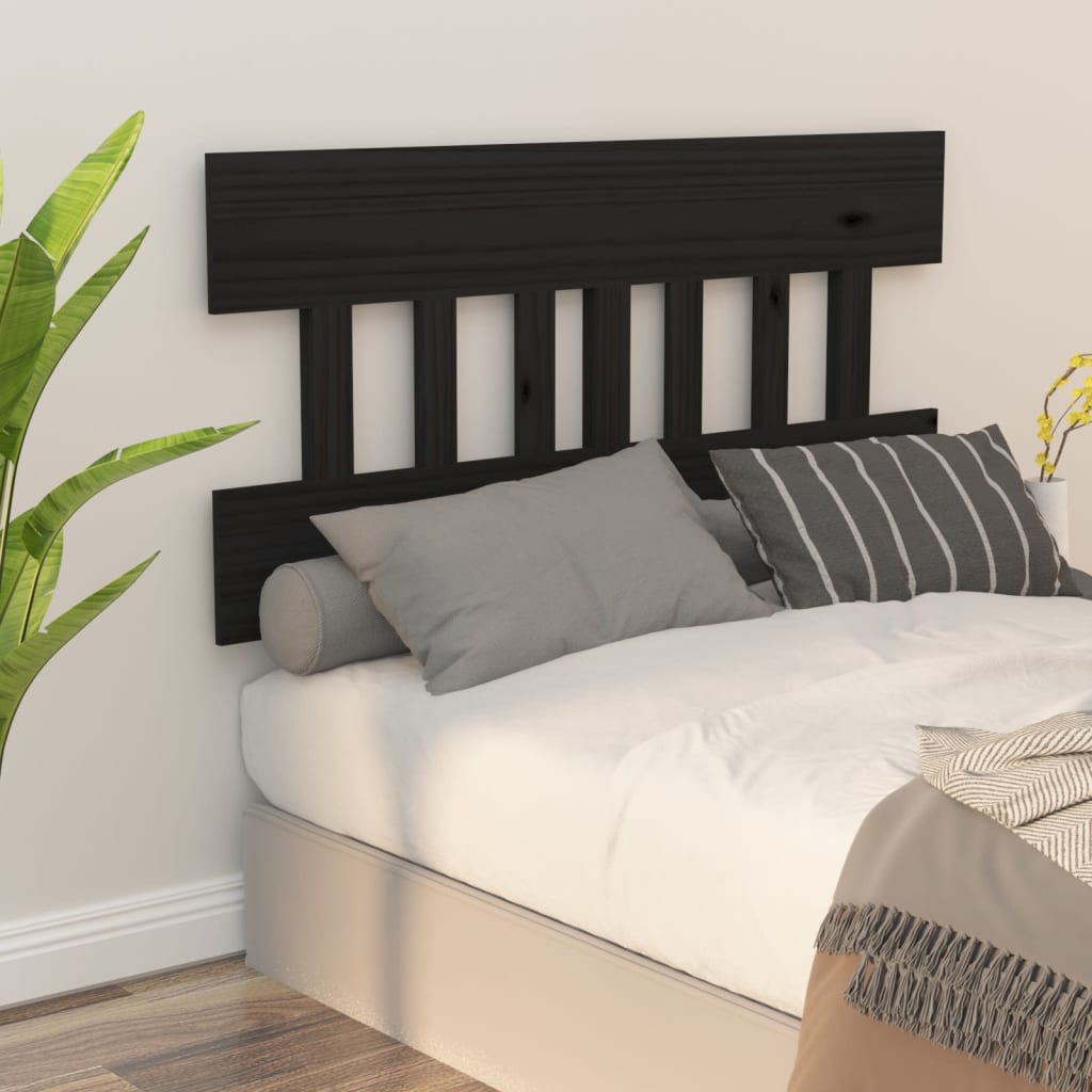 vidaXL Bed Headboard Black 163.5x3x81 cm Solid Wood Pine