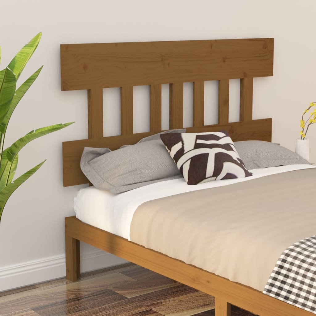 vidaXL Bed Headboard Honey Brown 203.5x3x81 cm Solid Wood Pine