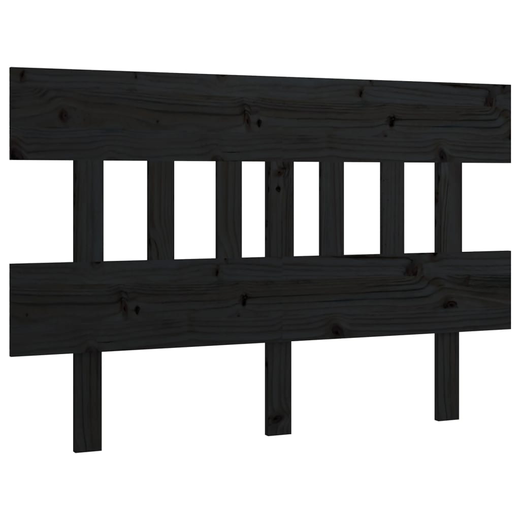vidaXL Bed Headboard Black 203.5x3x81 cm Solid Wood Pine