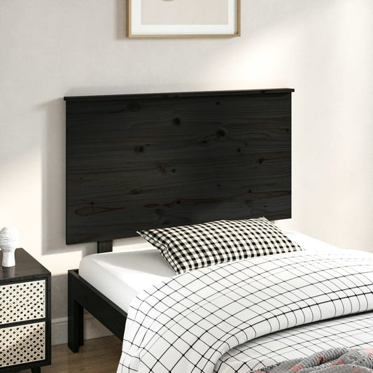 vidaXL Bed Headboard Black 104x6x82.5 cm Solid Wood Pine