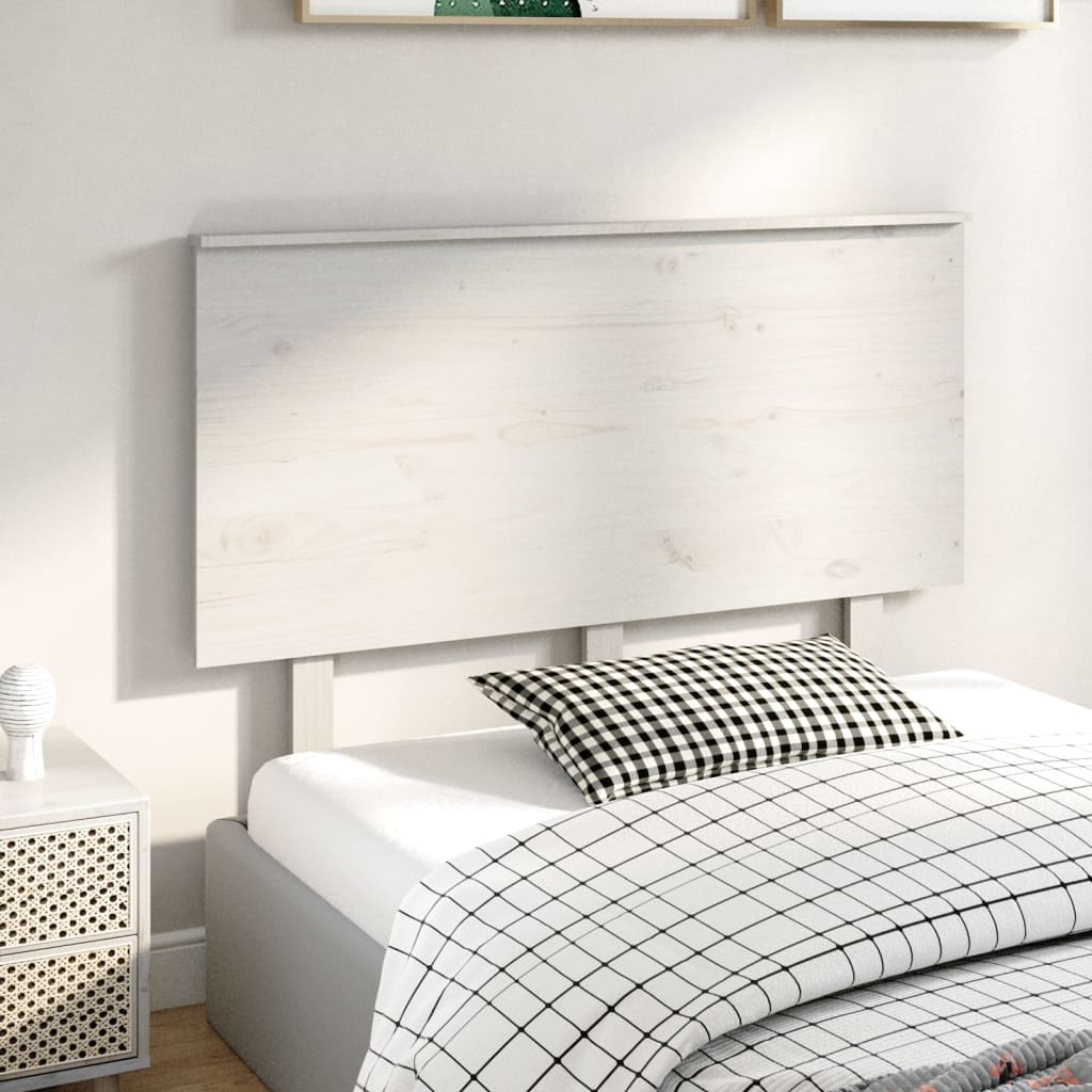 Bedhoofdbord wit 124x6x82,5 cm massief grenenhout