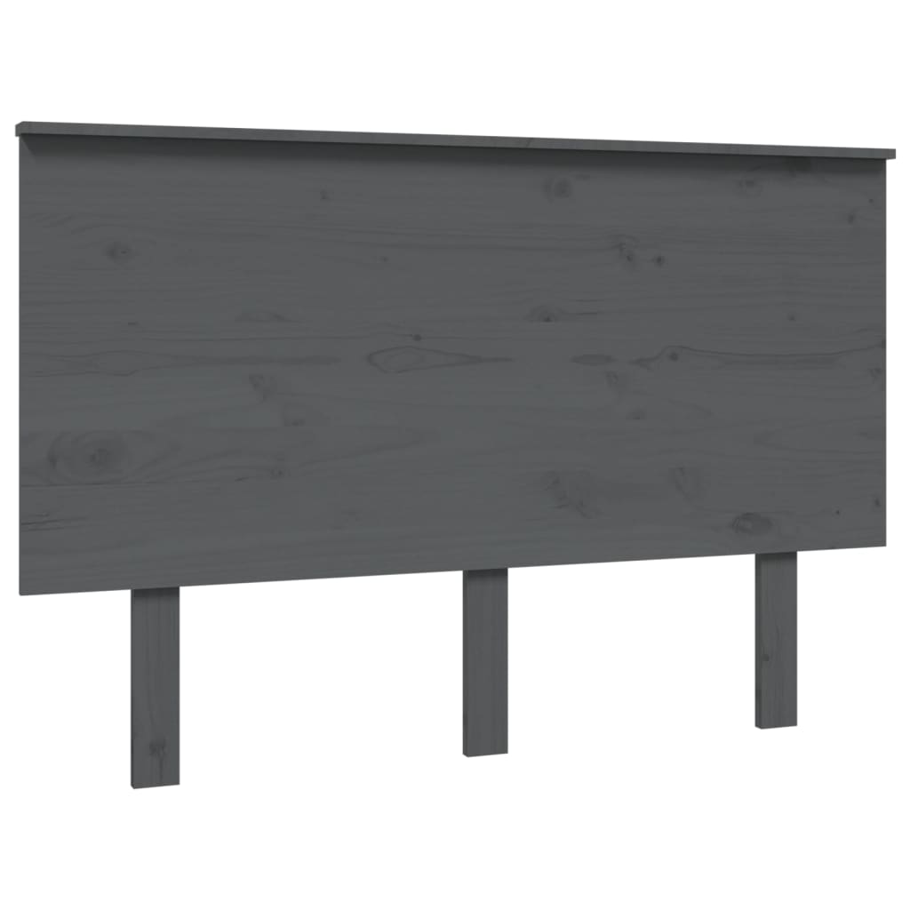 Bedhoofdbord grijs 124x6x82,5 cm massief grenenhout