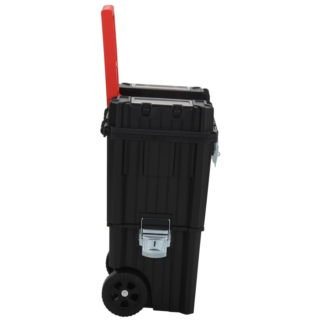 vidaXL Toolbox Trolley Black and Red Polypropylene