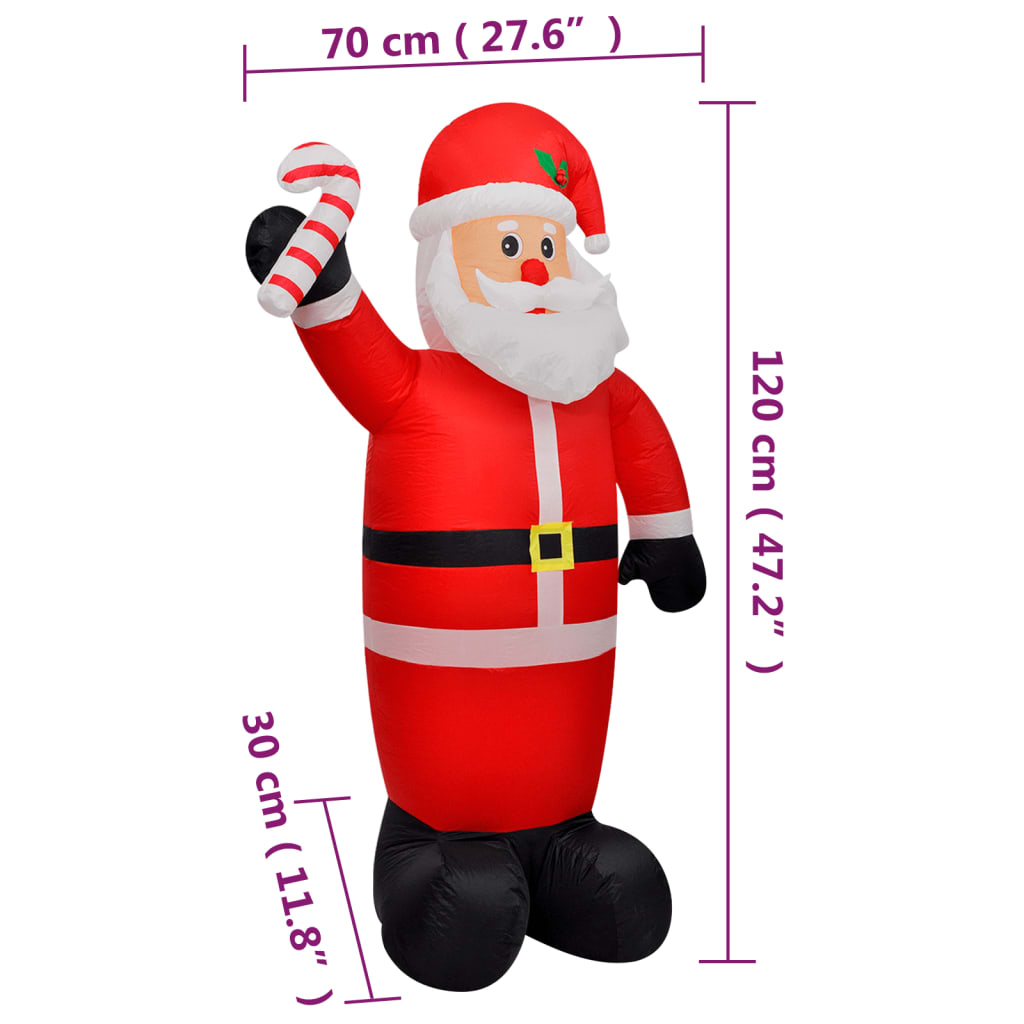 Père Noël gonflable à LED 120 cm