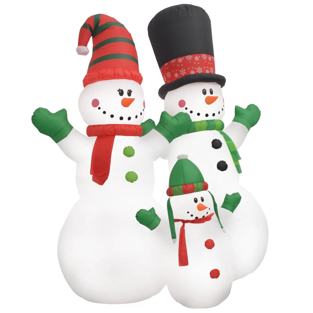 Opblaasbare Sneeuwpop Familie met LED's 240 cm