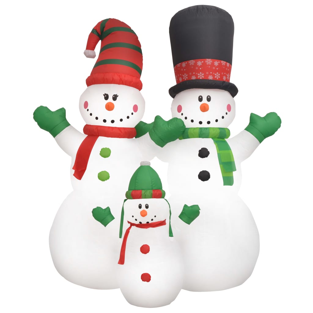 Opblaasbare Sneeuwpop Familie met LED's 240 cm