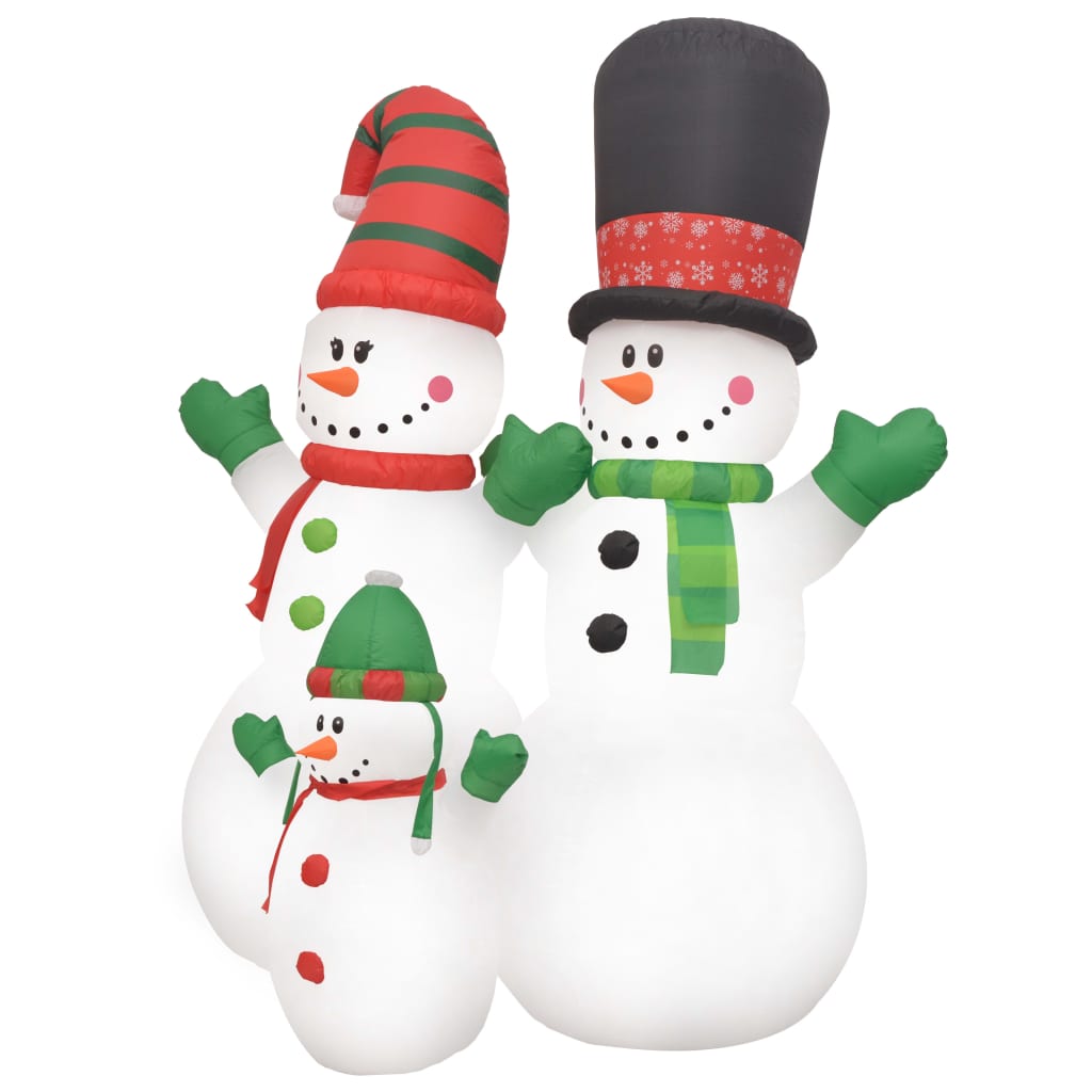 Famille bonhomme de neige gonflable avec LED 240 cm