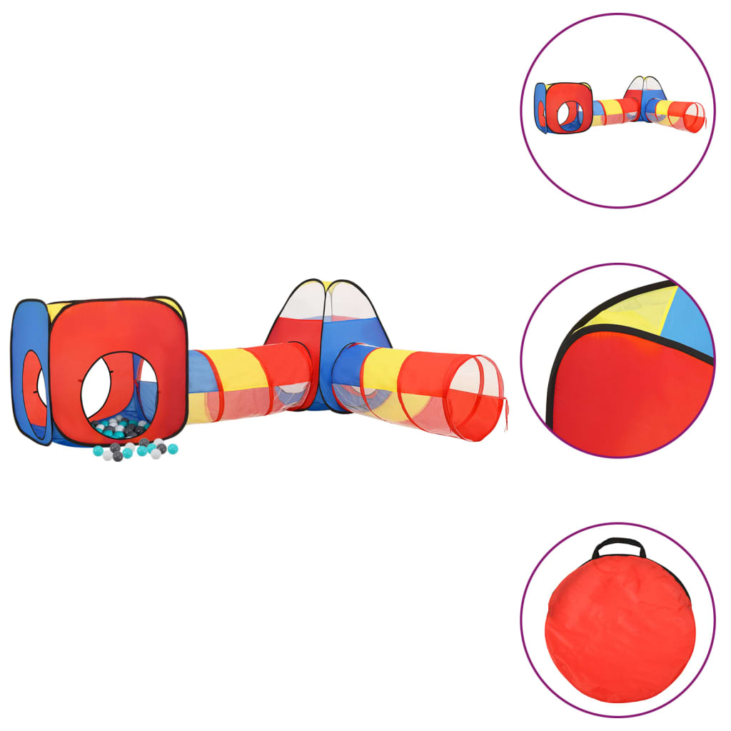 Tente de jeu pour enfants avec 250 balles Multicolore 190x264x90 cm