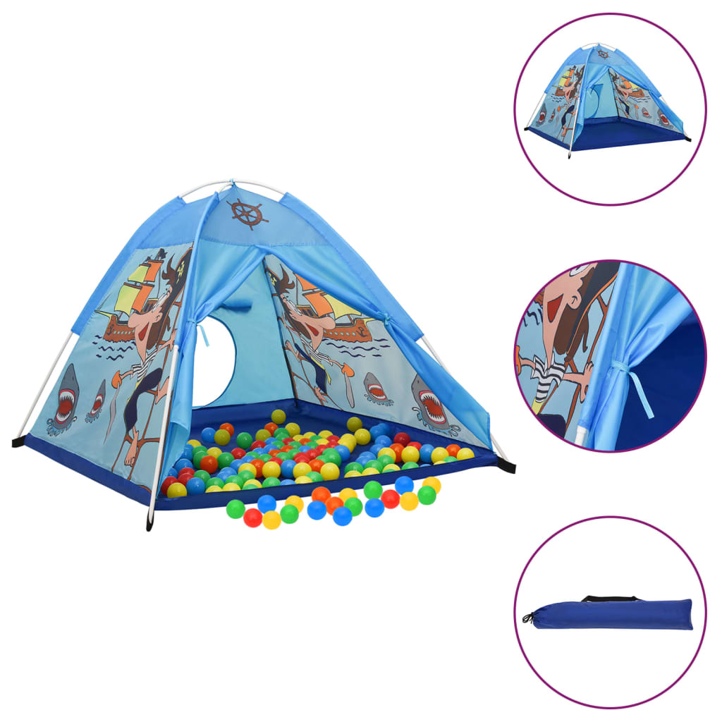 Tente de jeu pour enfants avec 250 balles Bleu 120x120x90 cm