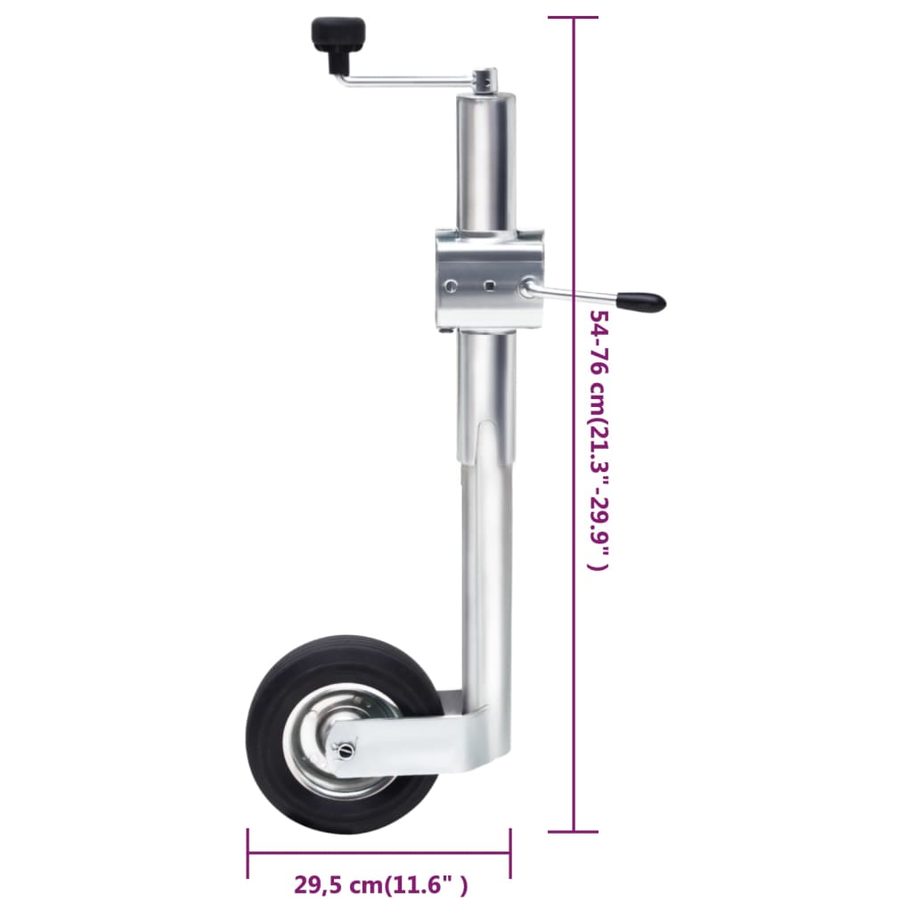 vidaXL Jockey Wheel for Trailer with Split Clamp 60 mm Galvanized Steel