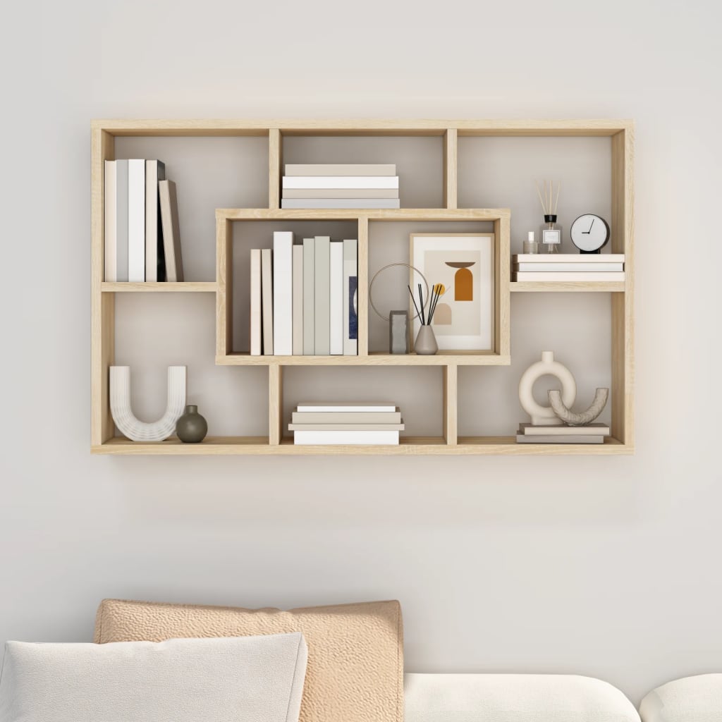 vidaXL Wall Shelf Sonoma Oak 85x16x52.5 cm Engineered Wood