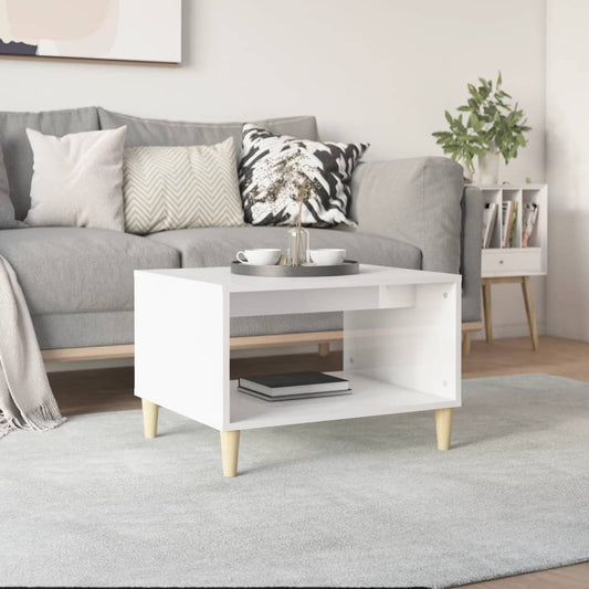 vidaXL Coffee Table High Gloss White 60x50x40 cm Engineered Wood