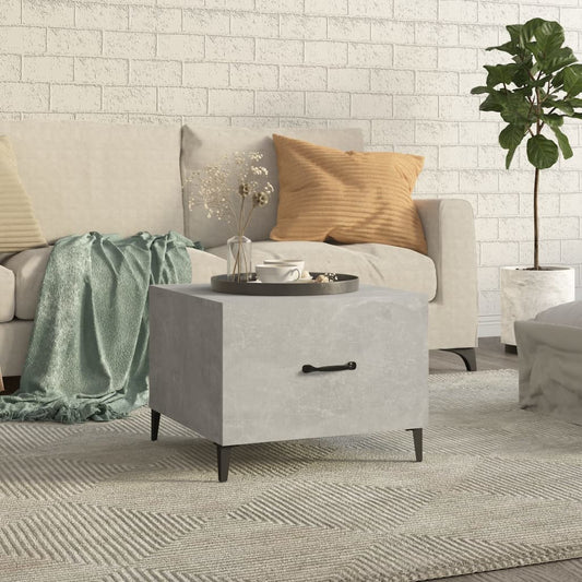 vidaXL Coffee Table with Metal Legs Concrete Grey 50x50x40 cm