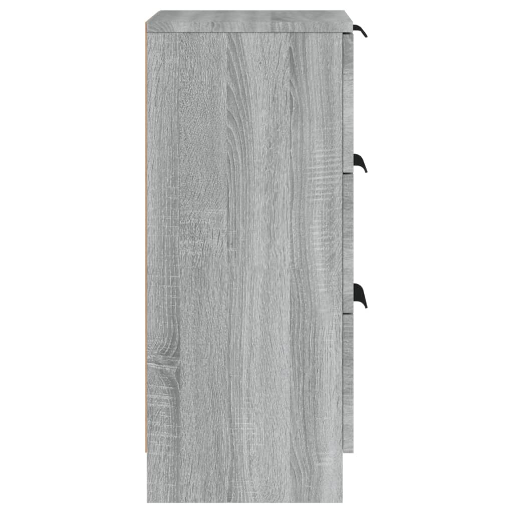 vidaXL Sideboards 2 pcs Grey Sonoma 30x30x70 cm Engineered Wood