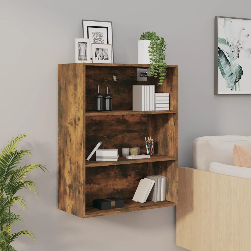 vidaXL Hanging Wall Cabinet Smoked Oak 69.5x32.5x90 cm