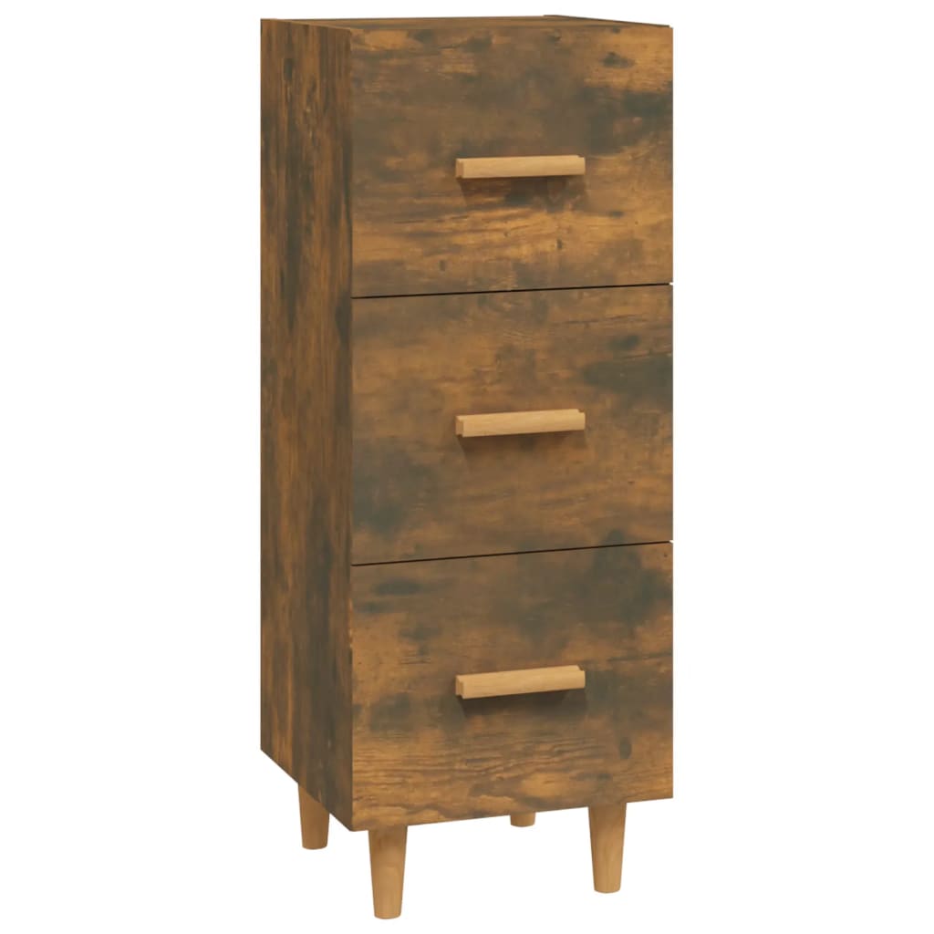 Buffet Chêne Fumé 34,5x34x90 cm Bois D'ingénierie