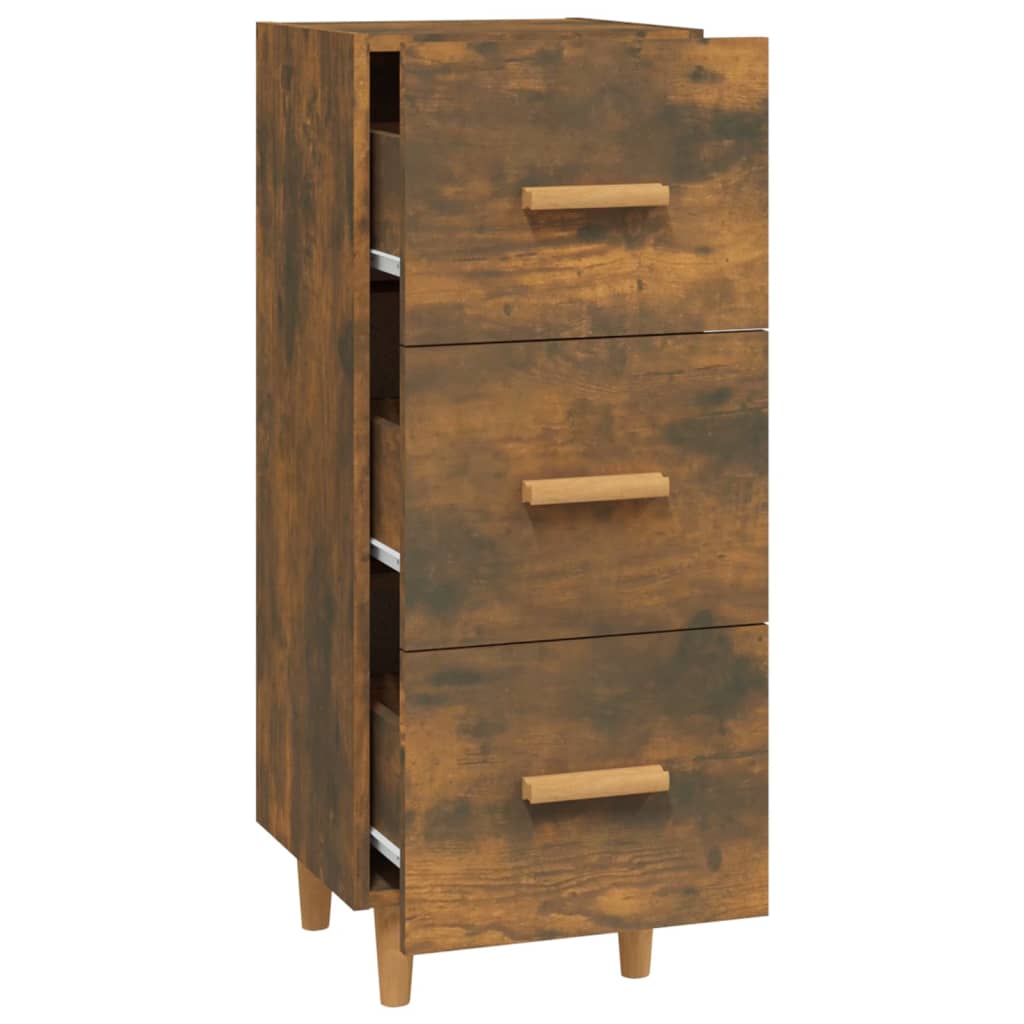 Buffet Chêne Fumé 34,5x34x90 cm Bois D'ingénierie